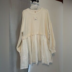 Free People Eleanor Layered Sweatshirt Minidress NWT